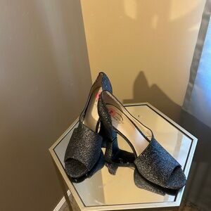 Grey sparkle heels